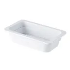 image of CAC China MLBF-104-W Melamine Buffet Pan, 1/4 Size, 2-1/2" Deep, White - 1 Dozen