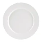 image of CAC China MLRN-21 Maxwell Plate, 12" Round Rolled Edge, White Melamine, Dishwasher Safe - 1 Dozen