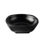 image of CAC China MLSD-R3-MK Round Melamine Sauce Dish, 1 oz, 3" Dia x 1" H, Black Finish - 1 Dozen