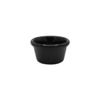 image of CAC China MRKF-6F-BLK 6oz Round Ramekin, 3.875"x3.875"x1.75", Black Melamine Plastic - 1 Dozen