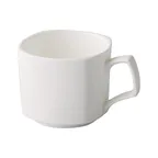 image of CAC China NGA-1 Niagara Cup 8 oz Square Porcelain White Foot Dishwasher & Microwave Safe - 1 Dozen