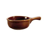 image of CAC China OC-15-H - Soup Crock Bowl, 15 oz (7½" L x 5" W x 2¼" H), Brown Ceramic, Safe - 1 Dozen