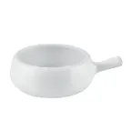 image of CAC China OC-15-P - 16 oz Onion Soup Crock, 7" x 5" x 2", Porcelain White, Microwave Safe - 1 Dozen