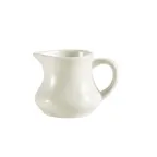 image of CAC China PC-9-AW Creamer Pitcher, 9‑Ounce, 3"L x 2½"W x 3¼"H Ceramic, White, Handle - 1 Dozen