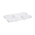 image of CAC China PCDS-Q Food Pan Drain Shelf, 1/4-Size, Polycarbonate, Clear, NSF, Dishwasher/Freezer Safe