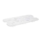 image of CAC China PCDS-T Food Pan Drain Shelf, 1/3-Size, Clear Polycarbonate, NSF, Dishwasher/Freezer Safe