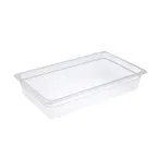 image of CAC China PCFP-F4 Full-Size Polycarbonate Food Pan, 4" Deep, Clear, Non-Stick Interior