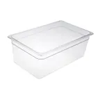 image of CAC China PCFP-F8 Full Polycarbonate Food Pan, 8" Deep, Clear, Non-Stick Interior - NSF Approved