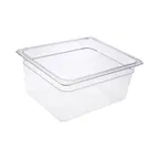 image of CAC China PCFP-H6 Polycarbonate Food Pan, Half-Size, 6" Deep, Clear, Non-Stick Interior