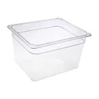 image of CAC China PCFP-H8 Polycarbonate Food Pan, Half-Size, 8" Deep, Clear, Non-Stick Interior