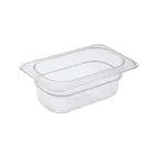 image of CAC China PCFP-N2 Polycarbonate Food Pan, 1/9-Size, 2-1/2" Deep, Clear, Non-Stick Interior