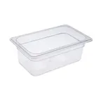 image of CAC China PCFP-Q4 Polycarbonate Food Pan, 1/4-Size, 4" Deep, Clear, Non-Stick Interior