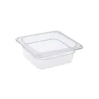 image of CAC China PCFP-S2 Polycarbonate Food Pan, 1/6 Size, 2-1/2" Deep, Clear, Non-Stick Interior