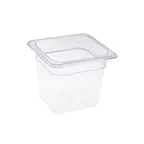 image of CAC China PCFP-S6 Polycarbonate Food Pan, 1/6 Size, 6" Deep, Clear, Non-Stick Interior