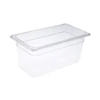 image of CAC China PCFP-T6 Polycarbonate Food Pan, 1/3-Size, 6" Deep, Clear, Non‑Stick, Shatter‑Resistant