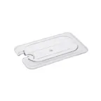 image of CAC China PCSL-NC Polycarbonate Food Pan Cover, 1/9-Size, Clear, Notched Shatter & Scratch Resistant