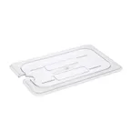 image of CAC China PCSL-QC Polycarbonate Food Pan Cover, 1/4‑Size Clear, Shatter‑Resistant, Dishwasher Safe