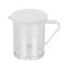 image of CAC China PDRG-10C-2 Dredge Shaker, 10‑11 oz Clear Lid, Aluminum with Handle, 2mm Thick - Set