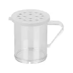 image of CAC China PDRG-10C-7 Dredge Shaker, 10-11 Oz Clear Lid, Aluminum with Handle, 7mm Thick - Set