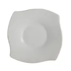 image of CAC China PHA-2 - Square Porcelain Saucer, 6" x 6" x 0.75", Super White, Dishwasher Safe - 1 Dozen