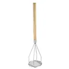 image of CAC China PMSW-24R Potato Masher, 5"dia x 24"H, Round Shape, Sturdy Wooden Handle