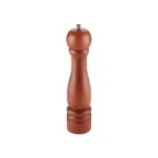 image of CAC China PMW1-10BN Pepper Mill - 10" Height, Hardwood Body, Brown Matte Finish, Grinder Top Knob