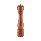 image of CAC China PMW1-12BN Pepper Mill - 12" Height, Grinding Knob, Solid Hardwood Body, Brown Matte Finish