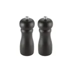image of CAC China PMW2-6K Pepper Mill - 6" Height, Grinding, Top Knob, Wood Body, Matte Finish - 2/Set