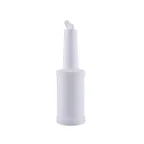 image of CAC China PRBT-1WT Pour Bottle, 1qt (3 3/4"), White Plastic With Spout And Lid, Complete Unit