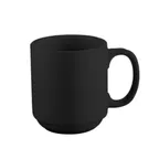 image of CAC China PRM-12-BLK Mug, 12‑Ounce 3¼" Diameter Round Ceramic Black Stackable - 1 Dozen