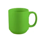 image of CAC China PRM-12-G Mug, 12‑Ounce 3¼" Diameter Round Stoneware Ceramic Green, Stackable - 1 Dozen