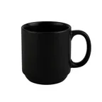 image of CAC China PRM-12-MK Prime Mug, 12-Ounce Matte Black China, 3-1/4" Diameter, Stackable, 1 Dozen