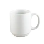 image of CAC China PRM-12-P Mug, 12‑Ounce Porcelain, 3‑1/4" Dia x 3‑5/8" H, Oven Microwave Safe - 1 Dozen