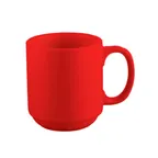 image of CAC China PRM-12-R Mug, 12‑Ounce 3.25" Diameter Round Stoneware Ceramic Red Stackable - 1 Dozen