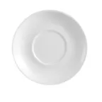 image of CAC China PRM-4-P Saucer, 4" Round Porcelain, White, Dishwasher Oven Microwave Safe - 1 Dozen