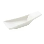 image of CAC China PTS-35 Soup Spoon, 3‑3/4" L x 1‑1/2" W x 1" H, Porcelain, White, Dishwasher Safe - 1 Dozen