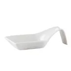 image of CAC China PTS-43 Soup Spoon, 1 oz., 4" L x 1-3/4" W x 3/4" H, Square Porcelain, Super White - 1 Dozen