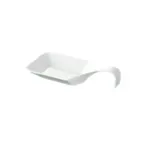 image of CAC China PTS-44 - Square Soup Spoon, 1 oz, 4" x 2½" x 1⅜" Porcelain, White, Dishwasher Safe - 1 Dozen