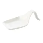 image of CAC China PTS-50 - Square Soup Spoon, 4" Length, Porcelain Super White, Dishwasher Safe - 1 Dozen