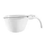 image of CAC China PTS-66-SET - 2 oz White Porcelain Cup 4"5" x 2"5" x 1"5" with Spoon, Safe - Set