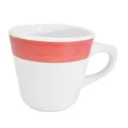 image of CAC China R-1-R Rainbow Coffee Cup 7.5 oz (3¼" Dia x 3" H) Stoneware Red Microwave Safe - 1 Dozen