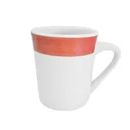 image of CAC China R-17-R Rainbow Tierra 8‑oz Mug, 3‑1/8" Dia x 4" H, Red Ceramic, Dishwasher Safe - 1 Dozen