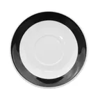image of CAC China R-2-BLK Rainbow Saucer, 6" Dia x ½" H Round Stoneware, Black, Oven Safe - 1 Dozen