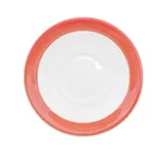 image of CAC China R-2-R Rainbow Saucer, 6" Dia x ½" H Round Ceramic, Red, Oven Microwave Safe - 1 Dozen