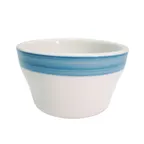 image of CAC China R-4-BLU Bouillon Cup, 7-1/4 oz, 4" Dia x 2-1/2" H, Stoneware, Blue, Oven Safe - 1 Dozen