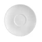 image of CAC China RCN-36 Clinton Saucer, 4.5" Dia x 0.75" H, Porcelain, Super White, Rolled Edge - 1 Dozen