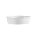 image of CAC China RDP-11 - 11" Round Baking Dish, 80 oz White Porcelain, Oven/Microwave/Dishwasher - 1 Dozen