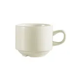 image of CAC China REC-1-S 8.5 oz Round Stoneware Coffee Cup 3.5" Dia x 3" H White Safe - 1 Dozen