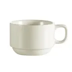 image of CAC China REC-23 - 7 oz White Stoneware Coffee Cup, 3¼" Dia x 2½" H, Microwave Safe - 1 Dozen