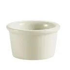 image of CAC China RKF-1-AW - 1 oz White Ceramic Ramekin, 2"-1/8" Dia x 1"-1/8" H, Microwave Safe - 1 Dozen